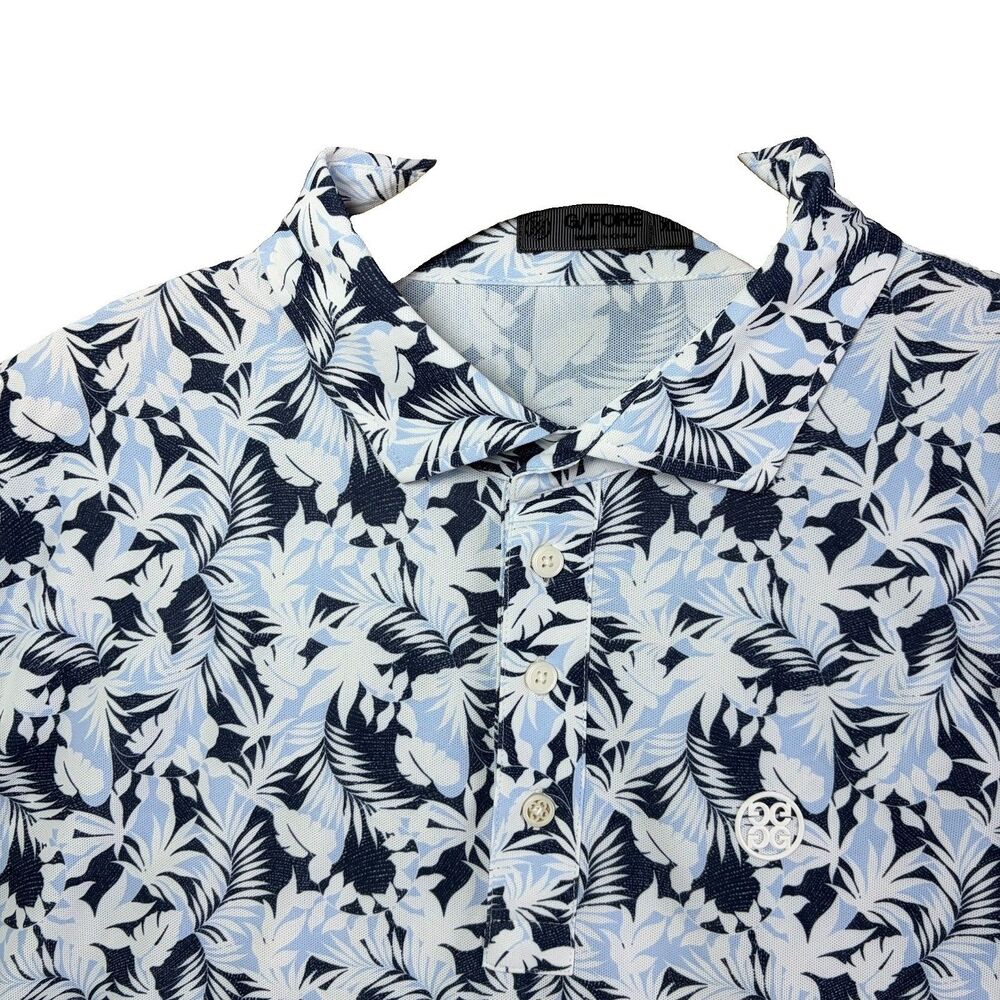 G/Fore Polo Shirt Mens XL Short Sleeve Floral Hawaiian Summer Stretch Golf Aloha
